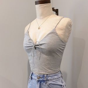 PacSun LA Hearts | Grey tie top ✿
